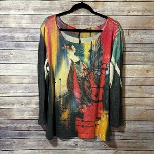 Mushka by Sienna Rose Multicolor Top 3/4 Sleeve Size Large  B0